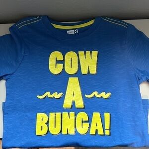 Blue “Cow A Bunga” shirt, kids 5T